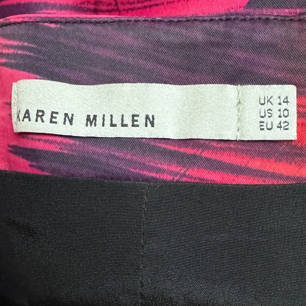 Karen Millen Women's Abstract Print Crisscross‎ Halter Neck Sheath Dress Size 10